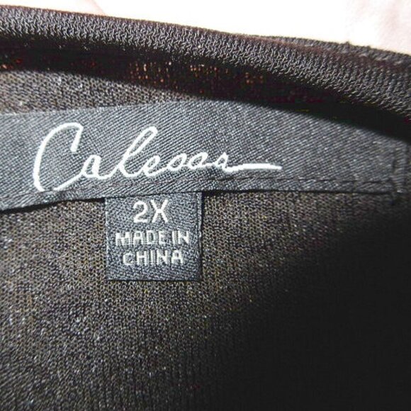 Calessa Mixed Media Tunic Top Size 2X Velvet Lace Embroidered Artsy Vamp Witchy - Picture 5 of 11